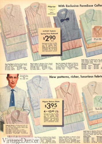 1952 mens pastel color stripes and plain shirts