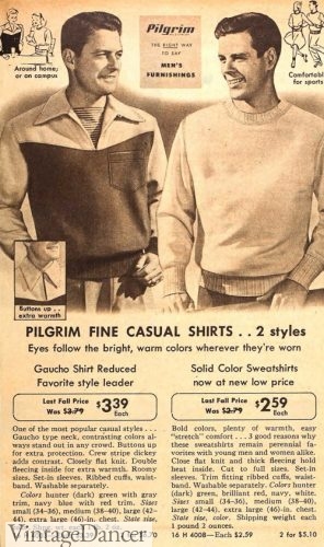 1952 gaucho neck and crew neck sweatshirts