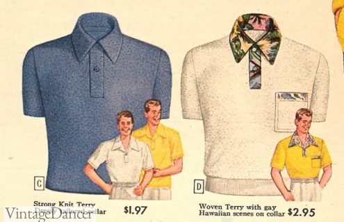 1952 men's terry cloth polo shirts