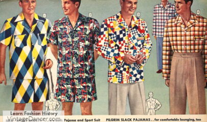1950s mens summer pajamas and loungewear