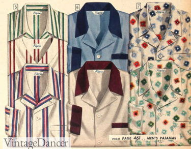 men's pajamas 1950s