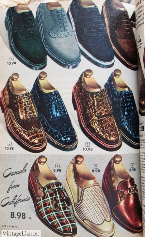 Men's 1950s Shoes Styles- Saddle Shoes to Rockabilly Boots