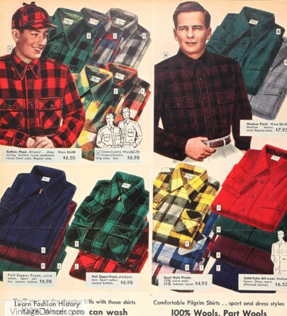 1950s mens winter shirts