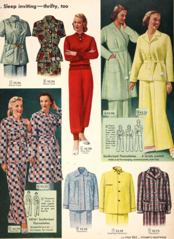 1952 pajamas women ladies 1950s sleepwear pyjamas