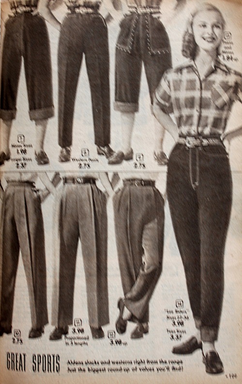 Women's 1950s Pants Cigarette, Capri, Jeans Fashion History
