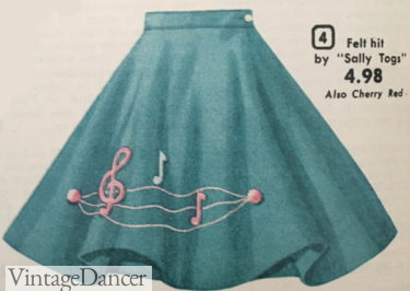 1950s poodle skirt music themed