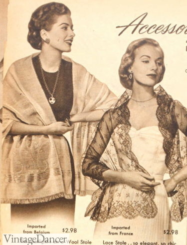 1952 Belgium wool or French lace- day to evening scarves