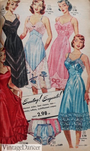 1950s slips lingerie