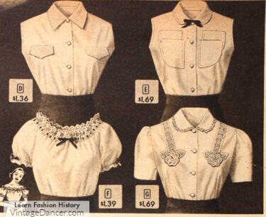 1950s sock hop shirts tops blouses