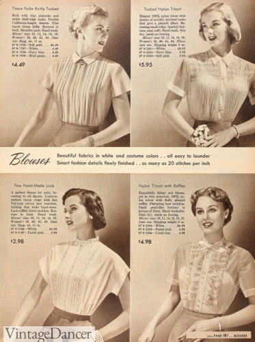 1950s Tops and Blouse Styles, Vintage Dancer