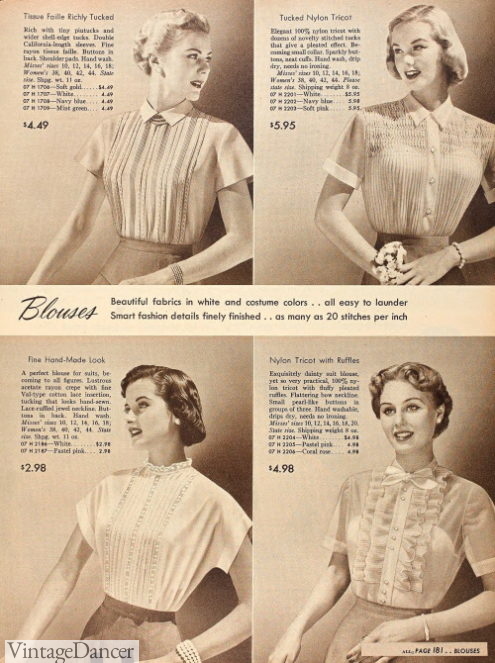 1950s Tops And Blouse Styles | 50s Fashion History