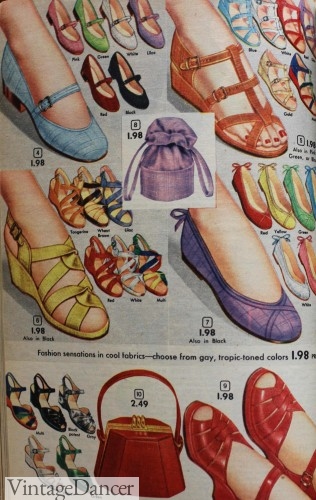1950s womens shoes springc colors