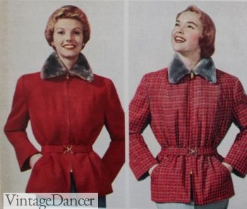 1954 Jackets, short women parka style packets