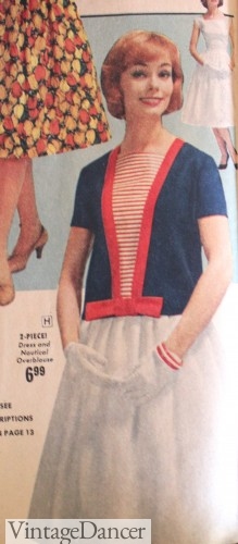 1953 Nautical Dress with matching gloves. so cute!