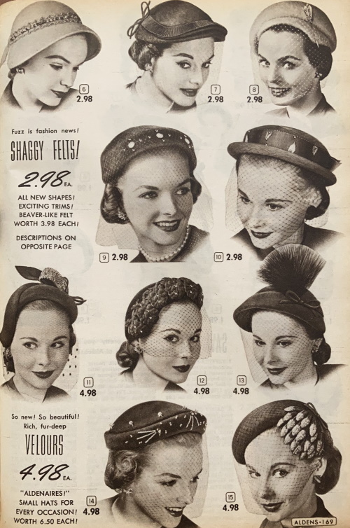 1950s Womens Hats by Style