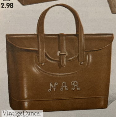 1954 briefcase style bag with monogram