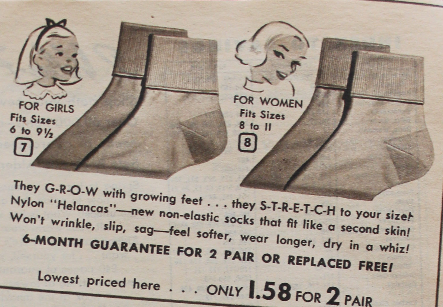 1950s Socks Womens Bobby Socks