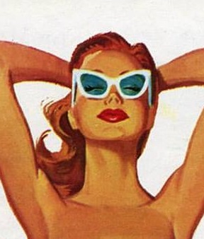 1953, jaunty oversize sunglasses at VintageDancer