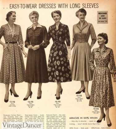 1950s old women clothing fashion house dresses day dress