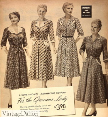 1953 older women's dresses 1950s