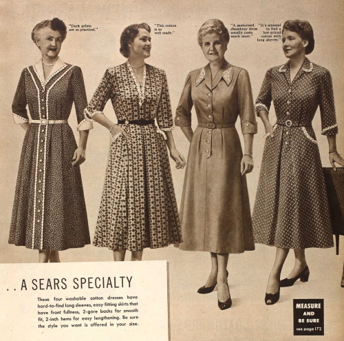 1953 shirtwaist dresses for the older woman mrs mature over age 50 60 70 80