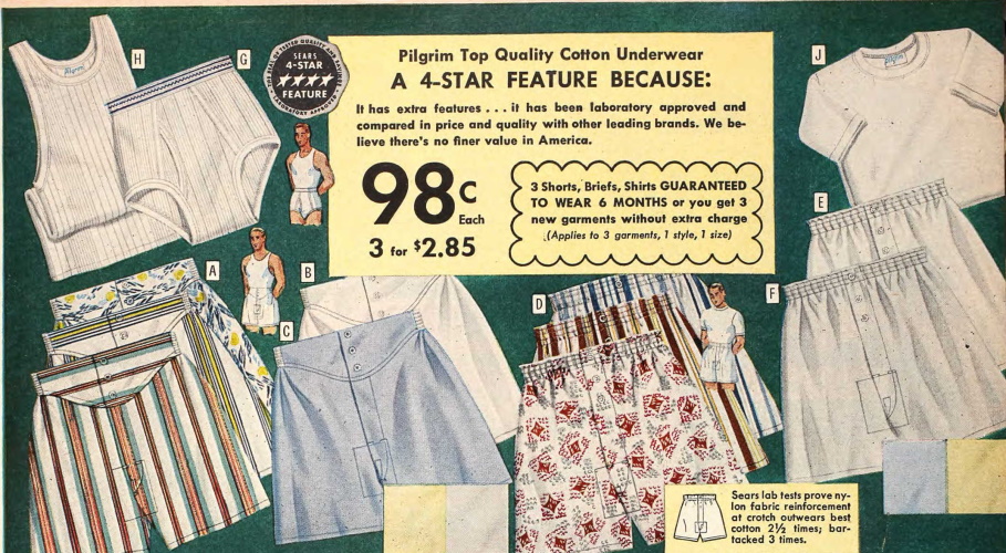 1953 yoke and elastic waist boxers