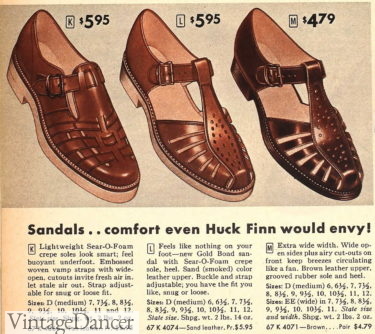 1953 men's sandals 1950s vintage sandals