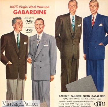 1953 men's Gabardine suits
