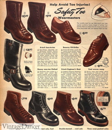 1950s mens work and winter boots