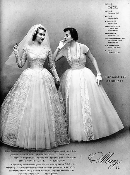 1950s Vintage Wedding Dresses Shoes History   1953 Modern Brides Wedding 