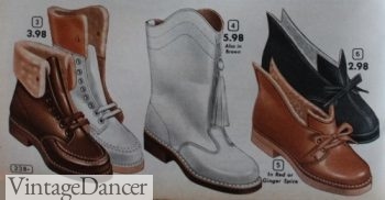 1950s snow boots, winter fashion