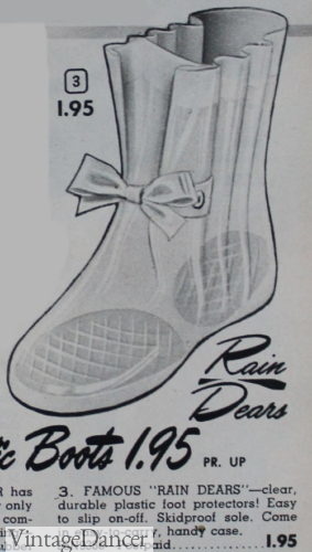1953 clear rain cover booties with bow