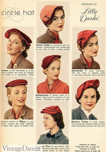 1950s women circle hats by Lily Dache