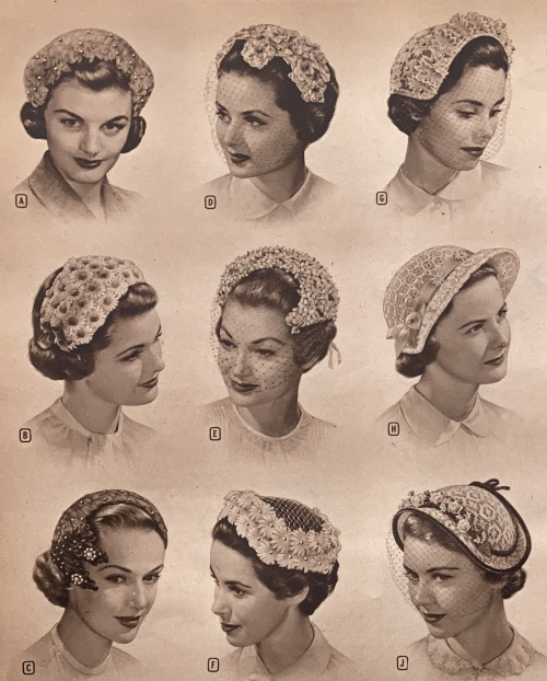 1950s Womens Hats By Style