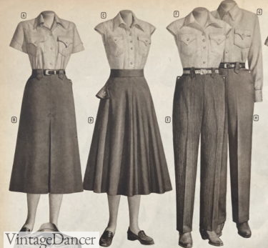 1954 western denim skirts and pants