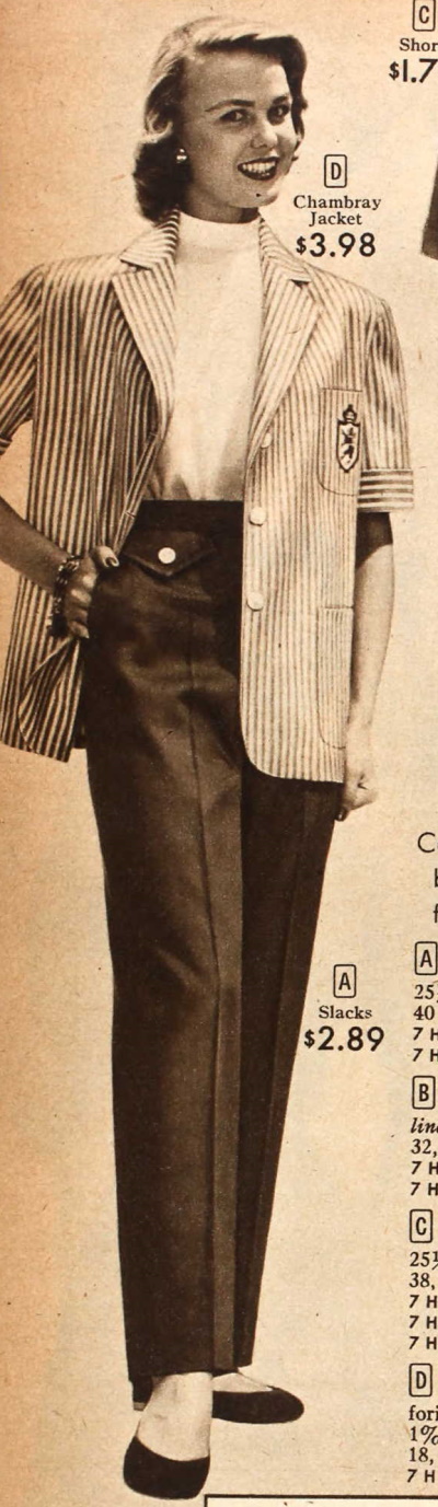 1950s Gray Twill Pants