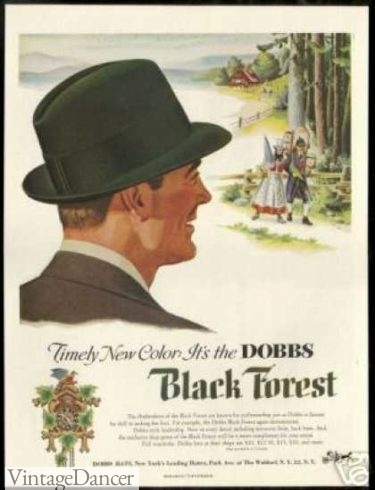 1950s green Homburg mens hat 1954