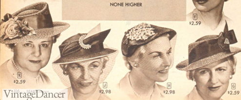1954 mature women's hats