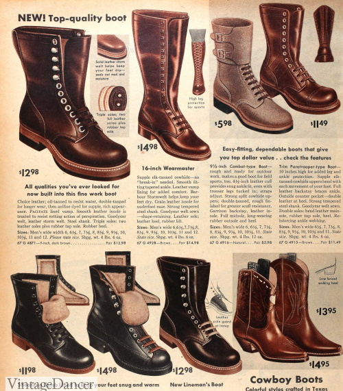 1954 men's tall work boots (winter)