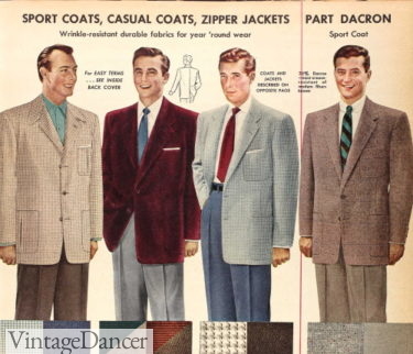 1954 men's fall sport coats