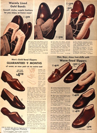 1950s mens slippers and house shoes