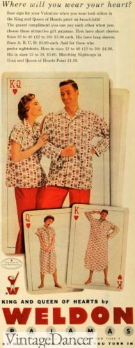 1950s cute matching pajamas for him and her