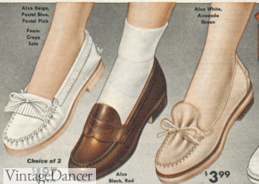 1955 moccasins and penny loafers