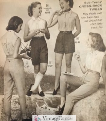 1955 teen summer capri pants and shorts