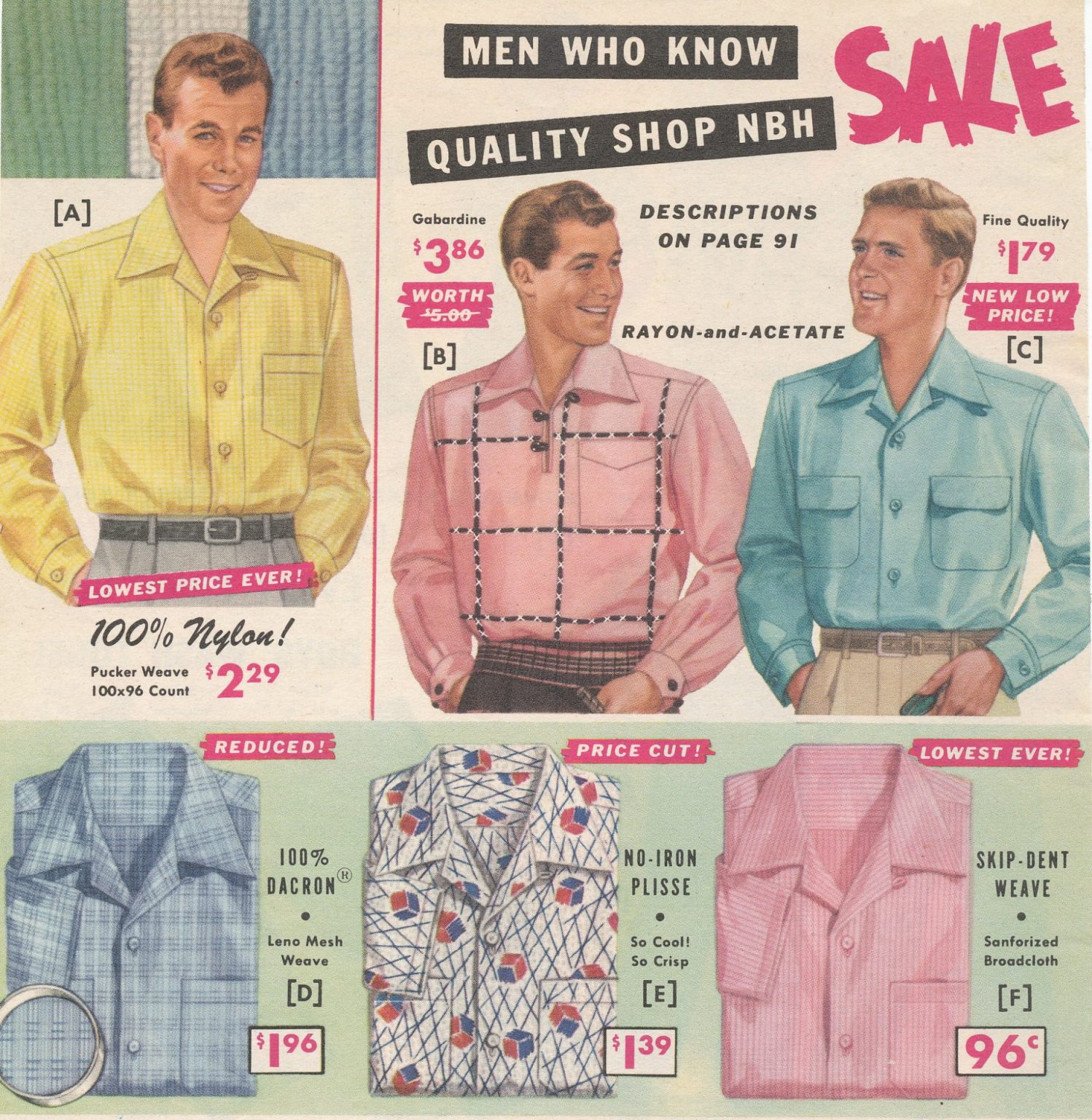 1950s Men's Shirt Styles - Casual, Gaucho, Camp, Bowling