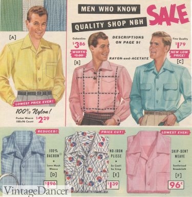 1955 bright sport shirts mens yellow pink teal shirts casualwear