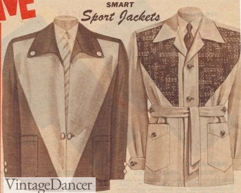 1950s mens Western styles jackets with V front panels and big brass buttons