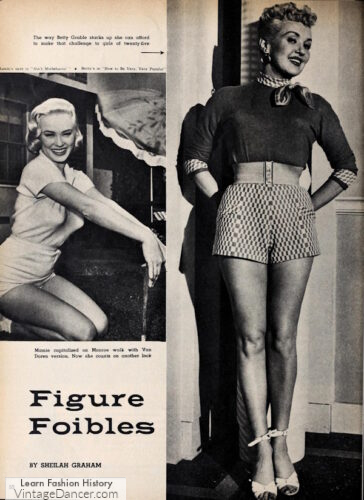 1950s shorts history women 50s shorts pinup shorts