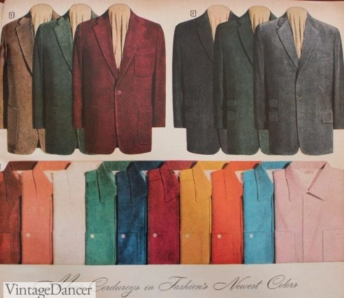 1950s mens clothing: 1955 Corduroy Sport Coats