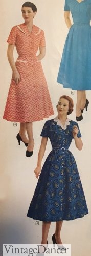 1955 chevron and paisly print dresses